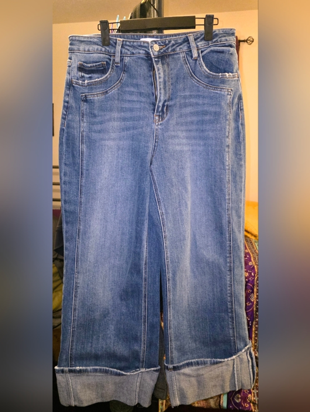 Flying Monkey Medium Blue Denim Jeans with Copper Stitching